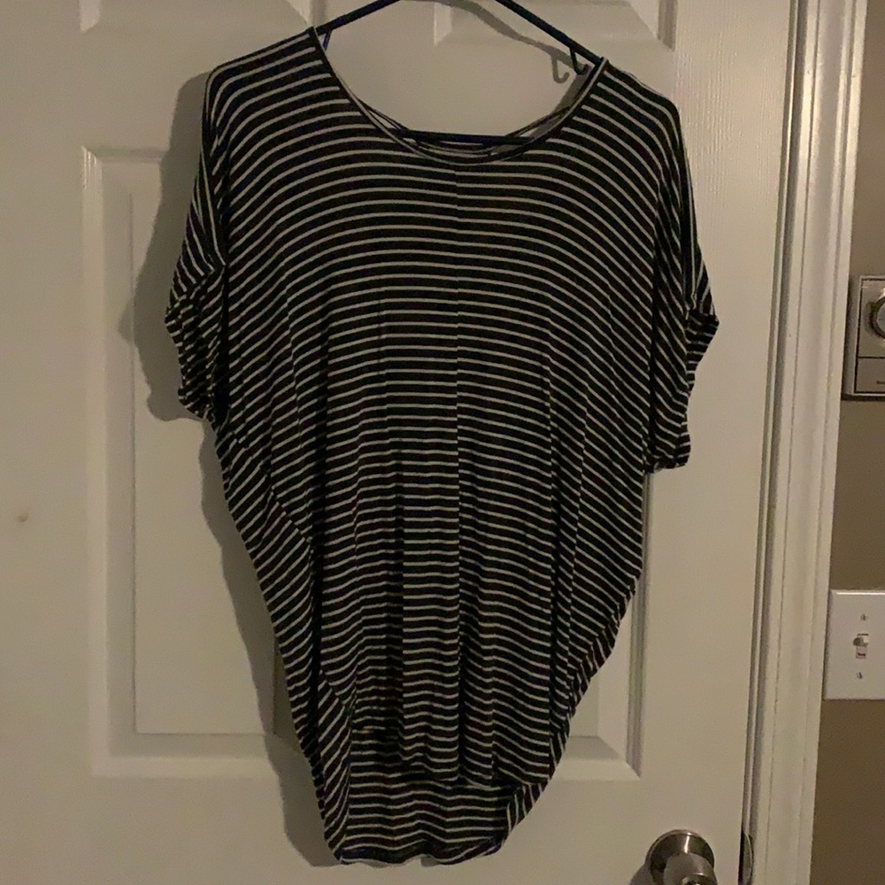 Striped fitted shirt grey and white